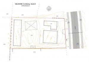 opmetingsplan inplanting + hoogtelijnen